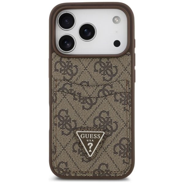 Etui Guess 4G Double Card Triangle do iPhone 17 Pro brązowy zdjęcie 3
