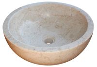 Umywalka z kamienia naturalnego Gemma 501 polerowany marmur Ø45 cm Cream.