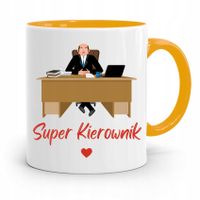 Kubek Żółty Dla Kierownika Super Kierownik Prezent Z Nadrukiem Ze Zdjęciem