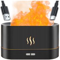 Nawilżacz Powietrza Lampka Nocna Efekt Płomienia Kominek Led Dyfuzor Usb