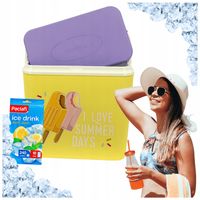 Kolorowa Lodówka turystyczna pasywna 24L wzór Lody grafika odporna na UV