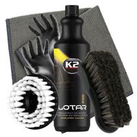 ZESTAW DO PRANIA TAPICERKI + SZCZOTKA MIĘKKA NA WIERTARKĘ PŁYN K2 LOTAR 1L