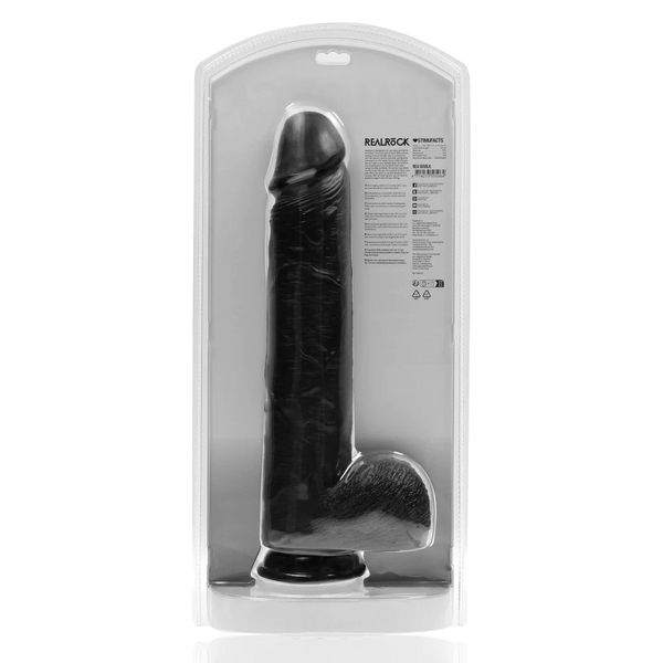 Extra Large Straight With Balls 38 Cm - Black zdjęcie 3