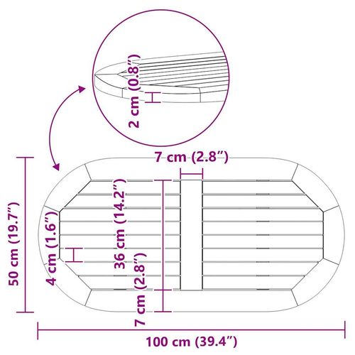 Blat stołu Brązowy 100 x 50 x 2 cm lite drewno akacjowe na Arena.pl