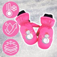 Rękawiczki Dziecięce Narciarskie Zimowe Jednopalczaste 12 Cm Różowe