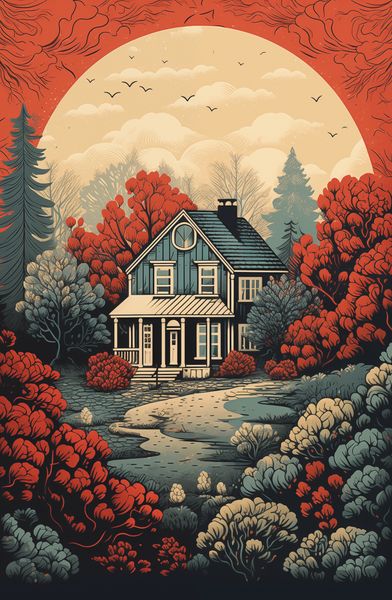 Plakat 53x81cm Idylla Rustykalna zdjęcie 1