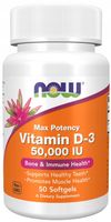 NOW Foods Vitamin D-3 50000 IU 50 kapsułek WITAMINA D3