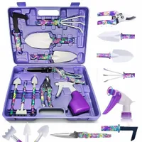 Walizka Narzędzi Ogrodniczych dla Kobiet - Zestaw 10 Elementów fioletowe