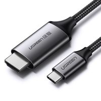 kabel przewód przejściówka hdmi - usb-c 4k 60hz 1.5m czarno-szary
