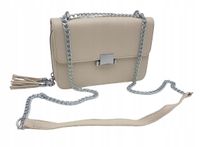 Maxfly - stylowa torebka z łańcuszkiem skóra ekologiczna kremowy 7022
