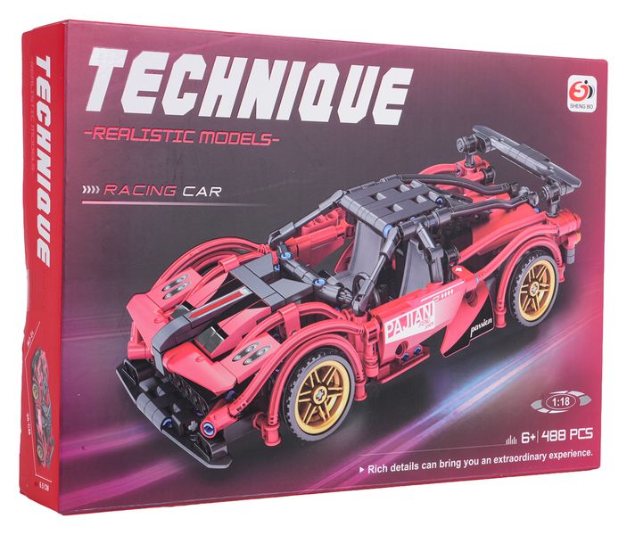 Klocki Auto Sportowe Czerwone 482El. zdjęcie 2