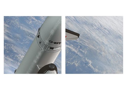 Obraz Na Płótnie - Sputnik Orbita - 60X60 Cm - Ac60X60-0496 na Arena.pl