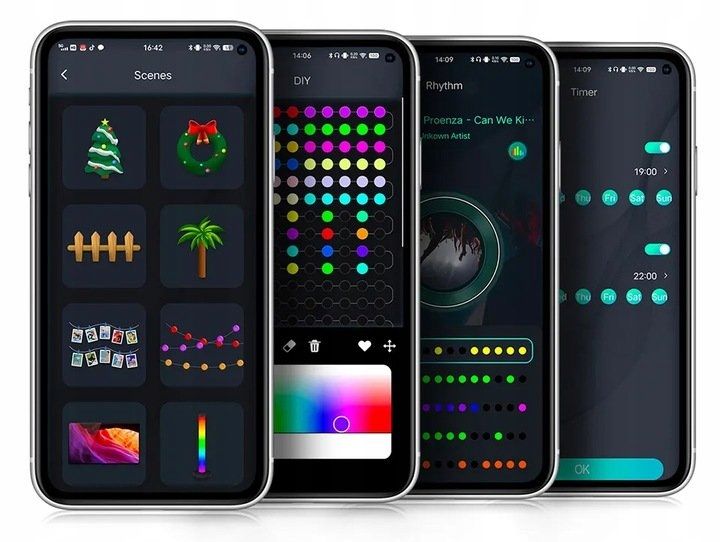 LAMPKI CHOINKOWE INTELIGENTNE 200 LED USB APP BLUETOOTH SMART PILOT zdjęcie 9