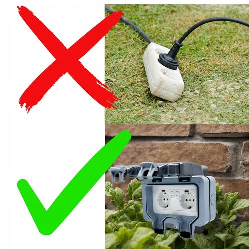 PODWÓJNE GNIAZDKO IP66 OGRODOWE ZEWNĘTRZNE WODOSZCZELNE GNIAZDO 230V na Arena.pl