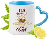 Dla Dentysty Kubek Błękitny Z Uszkiem W Kształcie Serca Na Prezent Na Kawę