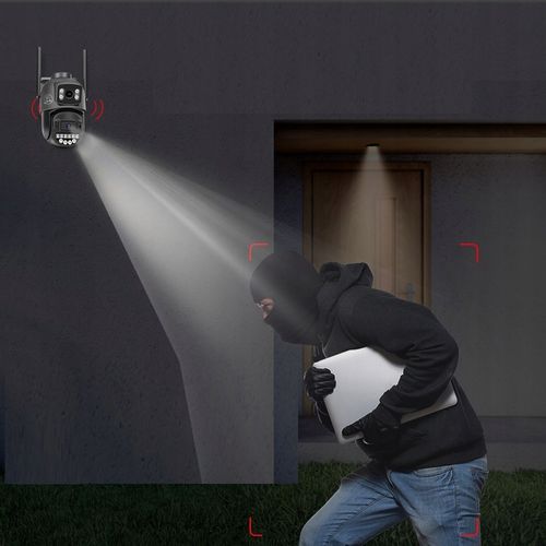 PODWÓJNA KAMERA 2X5MP ZOOM ZEWNĘTRZNA OBROTOWA IP WIFI ALARM DETEKCJA FHD na Arena.pl