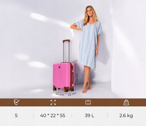 WALIZKA KABINOWA PODRÓŻNA BAGAŻ NA KÓŁKACH ABS TORBA NEW S na Arena.pl