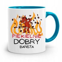 Dla Baristy Baristki Kawiarki Kubek Błękitny Z Nadrukiem Ze Zdjęciem