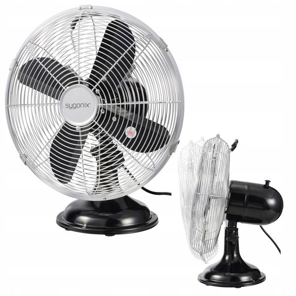 Wentylator stołowy REGULACJA 3 prędkości OSCYLACJA 4 Łopatki 40 W Sygonix zdjęcie 1