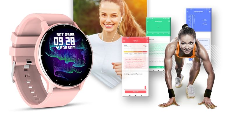 smartwatch giewont różowy gw120-1 zdjęcie 5