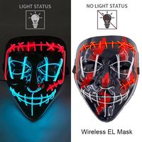 Maska LED neonowa straszna żółta – style 14
