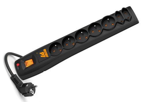 Listwa przepięciowa przedłużacz ACAR P7 3m 7 gniazd czarna na Arena.pl