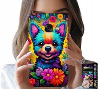 ETUI DO SAMSUNG A5 2017 - KWIACISTE WZORY PIESEK PIES JORK PLECKI