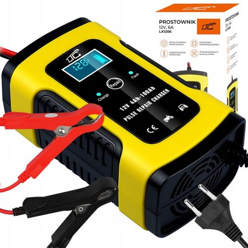 MOCNY PROSTOWNIK AUTOMATYCZNY SAMOCHODOWY LCD 100Ah LCD 12V 6A na Arena.pl