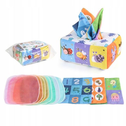 SORTER PUDEŁKO Z CHUSTECZKAMI ZWIERZĄTKA PLUSZOWE MONTESSORI SENSORYCZNE na Arena.pl
