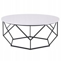 Ława diament metal do salonu pokój okrągły biały