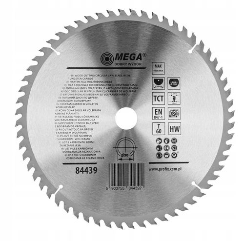 Piła tarczowa do drewna MDF laminatu z węglikiem 300x30mm 60T Mega na Arena.pl