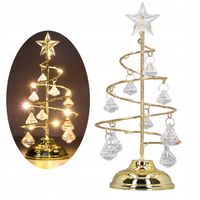 ZŁOTA CHOINKA KRYSZTAŁOWA LED LAMPKA OZDOBA