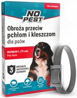 OBROŻA 75CM PRZECIW PCHŁOM KLESZCZOM PASOŻYTOM ROBAKOM DLA PSÓW NO PEST