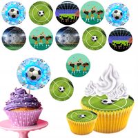 OPŁATEK na BABECZKI MUFFINKI zestaw na urodziny 12szt. - PIŁKA NOŻNA