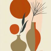 Plakat 70x70cm Wazy w Czerwieni