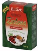 BASTEK HERBATA LIŚCIASTA ZIELONA 100G Z ŻURAWINĄ