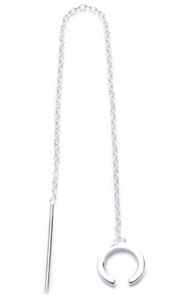 MD srebrna nausznica kolczyk łańcuszek S925 | M2 zdjęcie 1