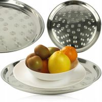 TACA OKRĄGŁA DO SERWOWANIA STAL NIERDZEWNA KUCHENNA KELNERSKA BAROWA 50 CM