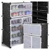 SZAFKA NA BUTY MODUŁOWA REGAŁ ORGANIZER CZARNY 18 PAR PLASTIKOWA 6