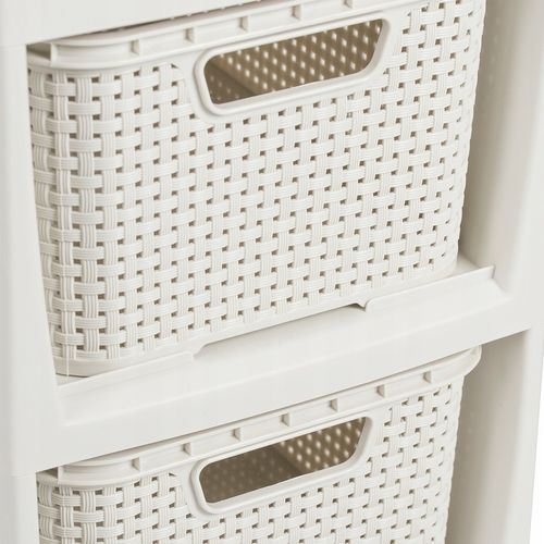 REGAŁ KOMODA STOJAK Z 2 KOSZAMI RATTAN BRANQ 1727A na Arena.pl