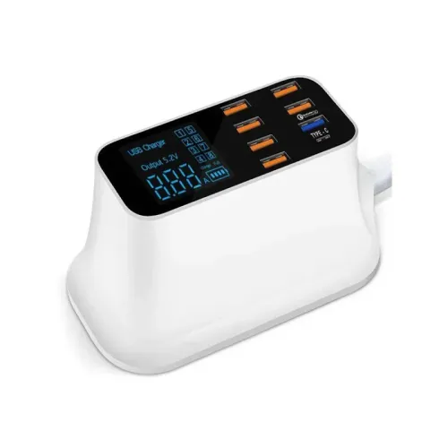 Szybka ładowarka do telefonu 8 portów usb qc 3.0 typ c moc do 40w na Arena.pl