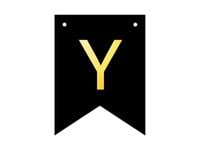 Baner DIY, 16 cm, czarny, literka "Y" [stwórz swój baner]