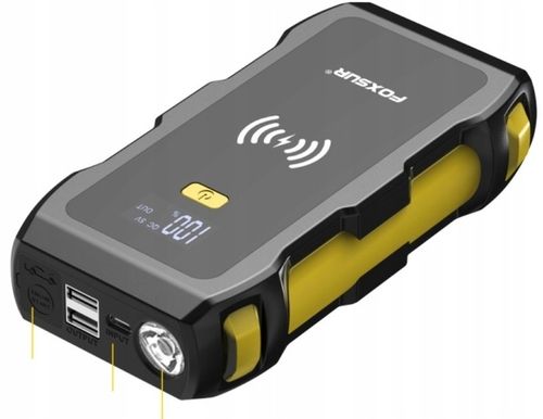 Mocny Jump Starter BOOSTER Rozruch PowerBank Ładowarka QI 39800 mAh 1200 A na Arena.pl