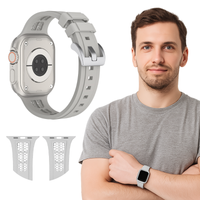 Pasek SMART WARCH BAND do Apple Watch 38mm 40mm 41mm szary opaska silikon