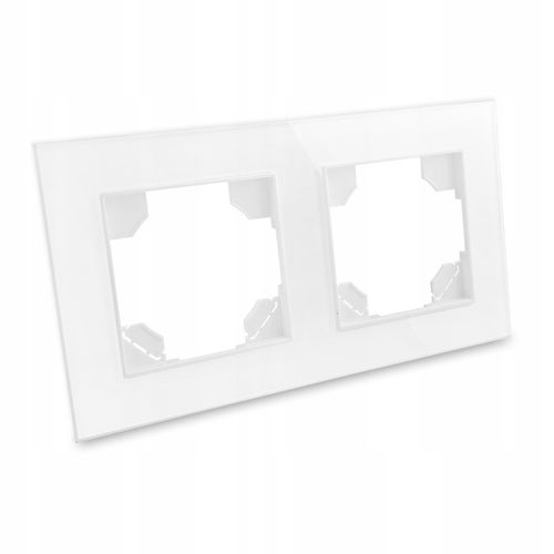 Kontakt BIAŁE GNIAZDKO ELEKTRYCZNE 2 z bolcem podwójne FI60 RAMKA SZKLANA na Arena.pl