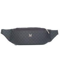 VERMARI nerka eko skórzana saszetka biodrówka pikowana N152 c.szara