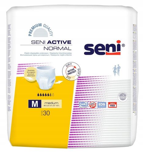 SENI ACTIVE NORMAL M MAJTKI CHŁONNE DLA DOROSŁYCH 30 SZT. na Arena.pl