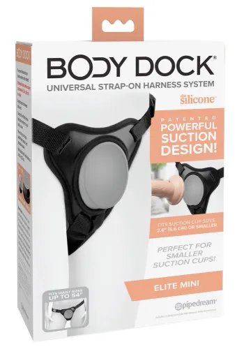 pipedream body dock elite mini - uprząż z regulacją, płyta dokująca 6,6 cm na Arena.pl