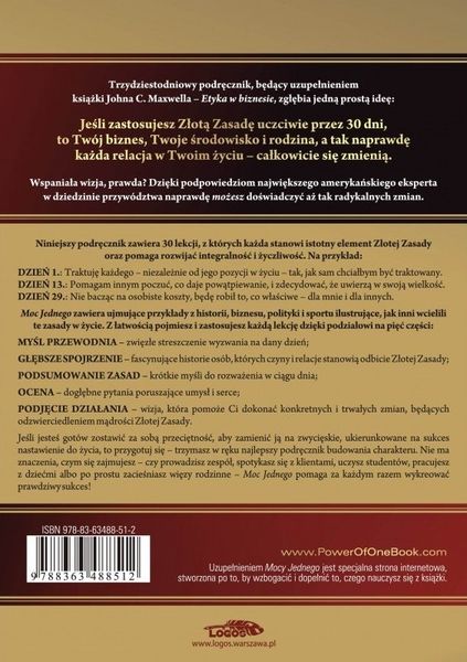Moc jednego - John C. Maxwell - oprawa miękka zdjęcie 2