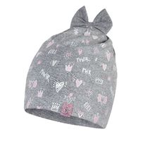 Broel LETICA czapka dla dziewczynki wiskoza szary-różowy jasny 48-50